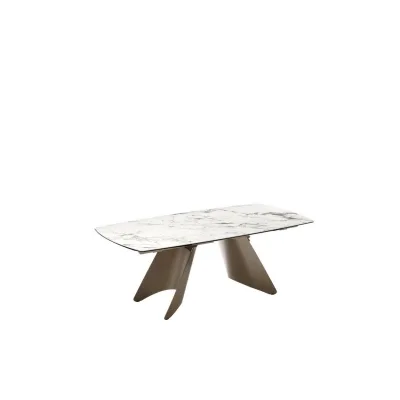 Connubia Tavolo allungabile Orion CB4865-S 200 con struttura in metallo e piano in ceramica da 200(295)x100 cm