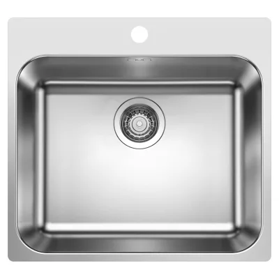 Blanco Lavello a una vasca con saltarello SUPRA 500-IF/A R12 1526355 in acciaio inox da 54x50 cm - Sopratop/Filotop