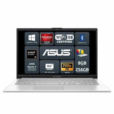ASUS Notebook Vivobook Go 15 E1504FA-NJ199W AMD Ryzen 3 7320U 8GB RAM AMD Radeon Graphics SSD 256GB 15.6'' FHD Win11