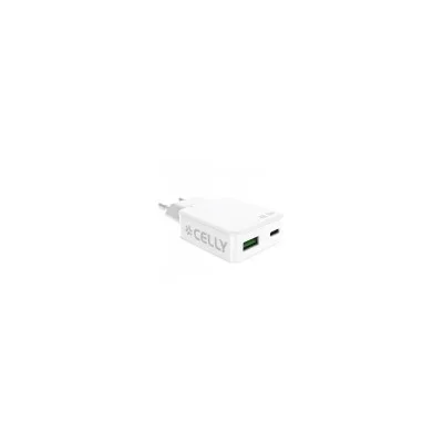 CELLY USB-C/USB-A SLIM WALL CHARGER 45W SLIMTC1C1A45WWH
