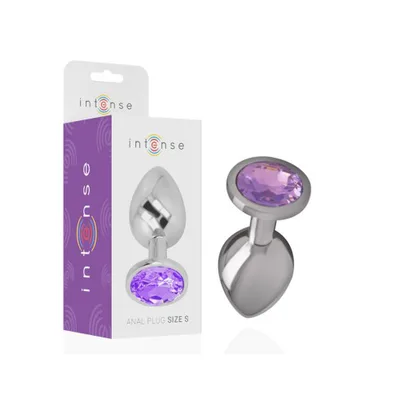 Plug anale grande alluminio base gioiello viola sex toy metallo 9 cm Intense Large