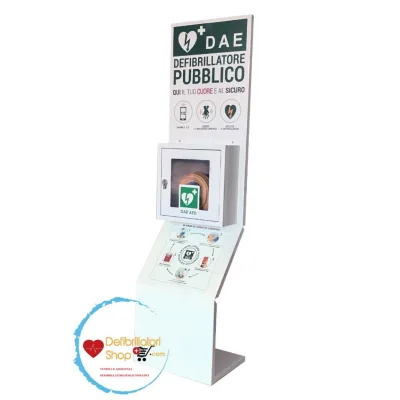 TOTEM METALLICO PER CASSETTA PORTA DEFIBRILLATORE DEF035