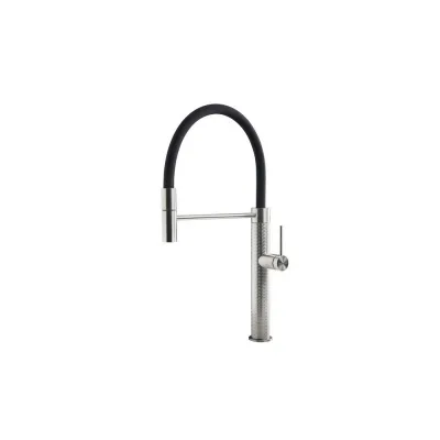 Foster Miscelatore monocomando con canna girevole e snodabile 8424 100 finitura acciaio inox