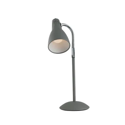 Lampada da tavolo in metallo grigio con diffusore orientabile, lampadina E14, 13x42.5cm