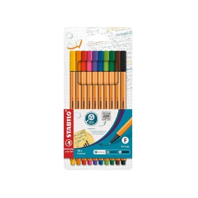 STABILO AST10  FINELINER POINT 88  COL ASS 8810