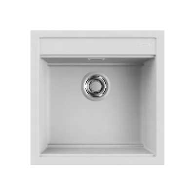 PRONTA CONSEGNA - Elleci Lavello una vasca BEST 104 LGB10468 finitura composito G68 bianco da 51x51 cm