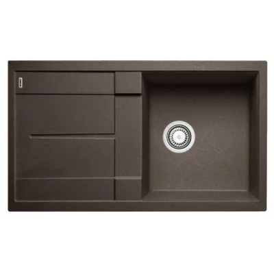 Blanco Lavello una vasca con gocciolatoio METRA 5 S 1515042 finitura caffè da 86x50 cm - Sopratop