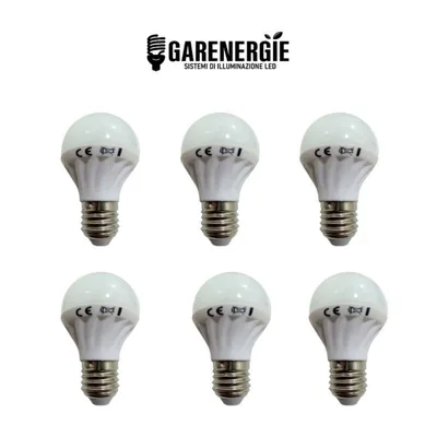 kit 6 pz lampadina goccia edison led 4.5w e27 3000k