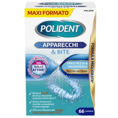 POLIDENT APPARECCHI E BITE 66 COMPRESSE