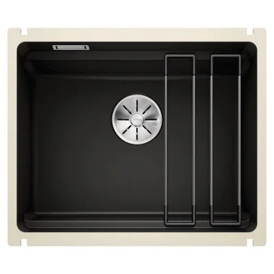 PRONTA CONSEGNA - Blanco | Lavello una vasca ETAGON 500-U 1525155 in ceramica nero da 54x45.6 cm - Sottotop