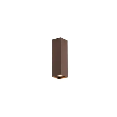Plafoniera a sospensione struttura quadrata in metallo bronzo, lampadina GU10, 6x20cm