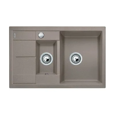 Blanco | Lavello una vasca con vaschetta e gocciolatoio METRA 6 S Compact 1517353 finitura tartufo da 78x50 cm - Sopratop