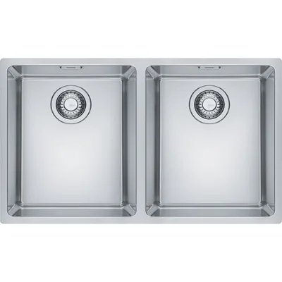 Franke: Lavello due vasche Maris Incasso Semifilo/Filotop MRX 220 34-34 127.0525.281 finitura inox satinato da 74,1x43,6 cm
