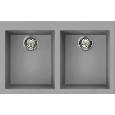 Smeg S Lavello due vasche VZ3434CT finitura cemento da 79x50 cm - Sopratop