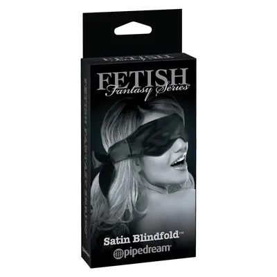 Mascherina Occhi BDSM Nera Satinata Benda Fetish Elastico Morbida Unisex Adulto