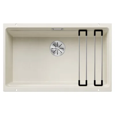 Blanco Lavello a una vasca ETAGON 700-U Dark Steel 4527078 finitura soft white da 73x46 cm - Sottotop