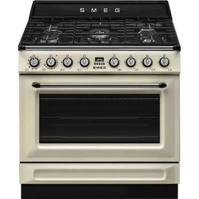 Smeg S Cucina TR90GMP con forno termoventilato e piano cottura gas finitura panna da 90x60 cm