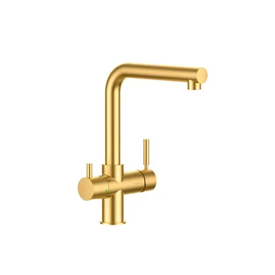 ProAcqua Miscelatore doppio comando a 5 vie OMIN 1801088 finitura oro spazzolato - con set depuratore