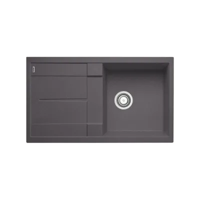 Blanco Lavello una vasca con gocciolatoio METRA 5 S 1518872 finitura grigio roccia da 86x50 cm - Sopratop
