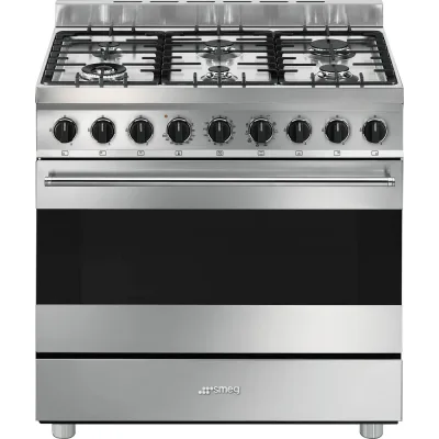 Smeg Cucina B91GMX2 con forno termoventilato e piano cottura gas finitura acciaio inox da 90x60 cm - IN PROMOZIONE FINO AL 30/06