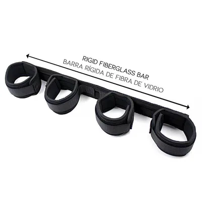 Barra divaricatrice bondage Fetish Addict manette cavigliere blocco BDSM kit nera 40 cm