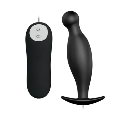 Pretty Love Plug Anale Vibrante 12 Funzioni Silicone Nero Waterproof Sex Toy