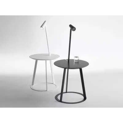 Horm Tavolino rotondo Albino Torcia art. RT430 in metallo verniciato e piano a scelta da Ø43 cm