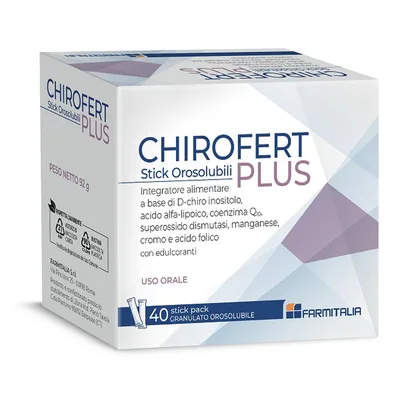 Chirofert plus 40 stick pack da 2,3 g granulato orosolubile con edulcoranti senza glutine naturalmente privo di lattosio