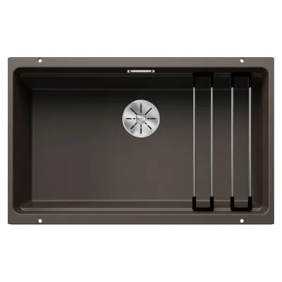 Blanco Lavello a una vasca ETAGON 700-U Dark Steel 4525176 finitura caffè da 73x46 cm - Sottotop