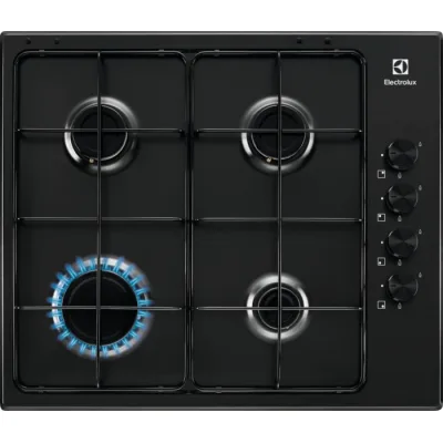 Electrolux | Piano cottura a gas Slim Profile KGS6404B finitura nero da 60 cm