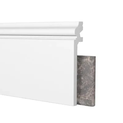 Battiscopa coprimarmo duropolimero bianco 2000x138x22mm