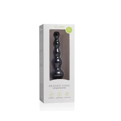 Plug anale Progressivo Large 16 , 5 cm conico nero silicone giochi ano