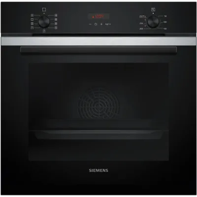 Siemens Forno pirolitico da incasso HB273ABS3 finitura inox e vetro nero da 60 cm