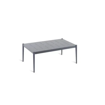 Unopiù Tavolino fisso LUCE in alluminio con piano a scelta da 100x60 cm - IN PROMOZIONE FINO AL 6/07