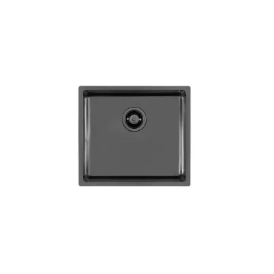 Foster Lavello una vasca 2154 856 finitura acciaio PVD gun metal da 49x44 cm - IN PROMOZIONE FINO AL 30/06