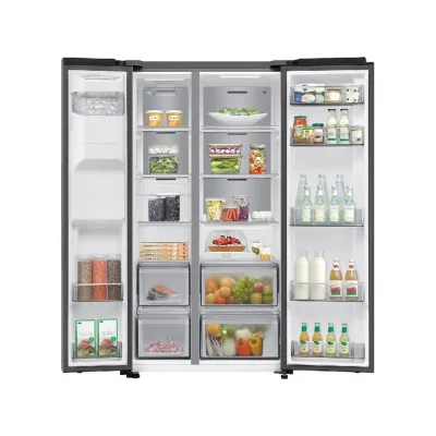 Samsung: Frigorifero side by side a libera installazione RS70F64KDTEF finitura metal inox da 91 cm