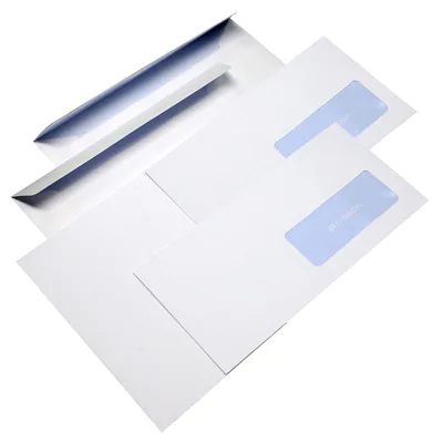 Busta da lettera con finestra Bianca - 110x230mm, 90gr, 500pz