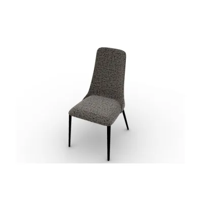 PRONTA CONSEGNA - Calligaris OUTLET Sedia Etoile CS1424 con struttura in metallo P77 cromato e seduta in tessuto A04 Denver tortora