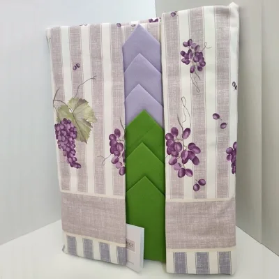 Tovaglia stampata x12 140x240 cotone 100% Armonia Wine - Vingi