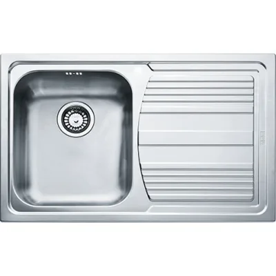 Franke: Lavello una vasca con gocciolatoio a destra Logica Line LLL 611 101.0086.232 finitura dekor da 79x50 cm