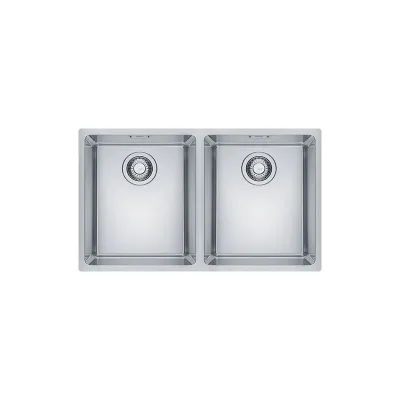 PRONTA CONSEGNA - Franke: Lavello due vasche Maris Incasso Semifilo/Filotop MRX 220 34-34 127.0525.281 finitura inox satinato da 74,1x43,6 cm