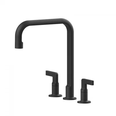 Gessi Miscelatore a 3 fori Inciso Collection 58701 299 finitura Matte Black