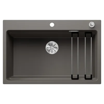 Blanco Lavello una vasca ETAGON 8 1527262 finitura grigio vulcano da 78x51 cm - Sopratop