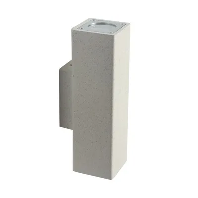 Applique da esterno beige in cemento, luce doppia emissione, 2 luci GU10, 10.3x25.4cm