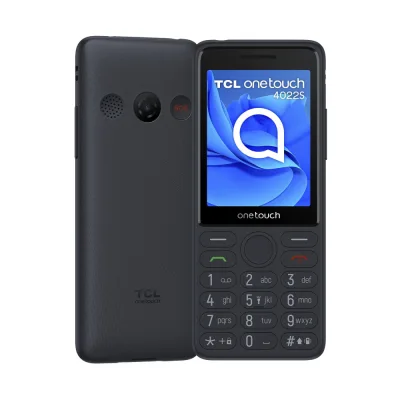 TCL ONETOUCH 4022s DUAL SIM 2.8" MOBILEPHONE 2G TASTI GRANDI PULSANTE SOS POSTERIORE ITALIA DARK NIGHT GREY