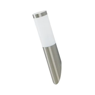 Applique da esterni nichel in acciaio inox, 1 luce E27, 7.6x37.6cm