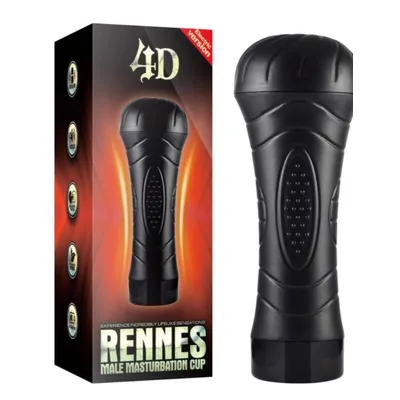 Masturbatore uomo Rennes 4D vagina vibrazioni real touch USB testurizzato stimolante suoni