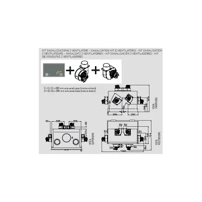 Eva Calòr Kit canalizzazione 9016045800 - 2 ventilatori
