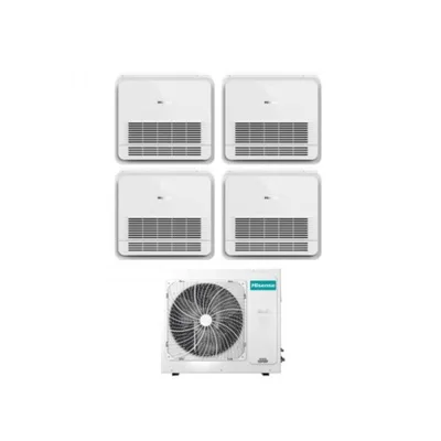 Climatizzatore Condizionatore HISENSE Quadri Split CONSOLE 9000+9000+9000+12000 con 5AMW105U4RQC R-32 WI-FI OPTIONAL Con Telecomando di Serie 9+9+9+12 A++/A+