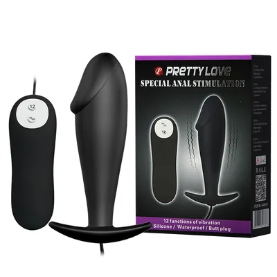 Plug anale vibrante Pretty Love 10 cm silicone waterproof 12 funzioni con telecomando